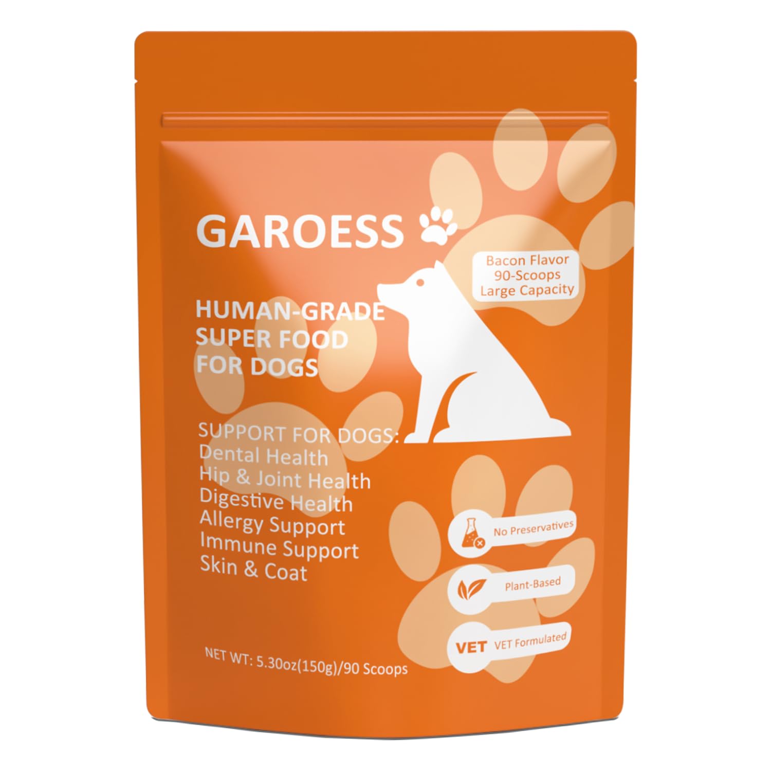 GAROESS Human Grade Superfood for Dogs, Premium Green Powder, Cranberry,Pumpkin Powder, chlorella for Dental & Teeth, Hip & Join