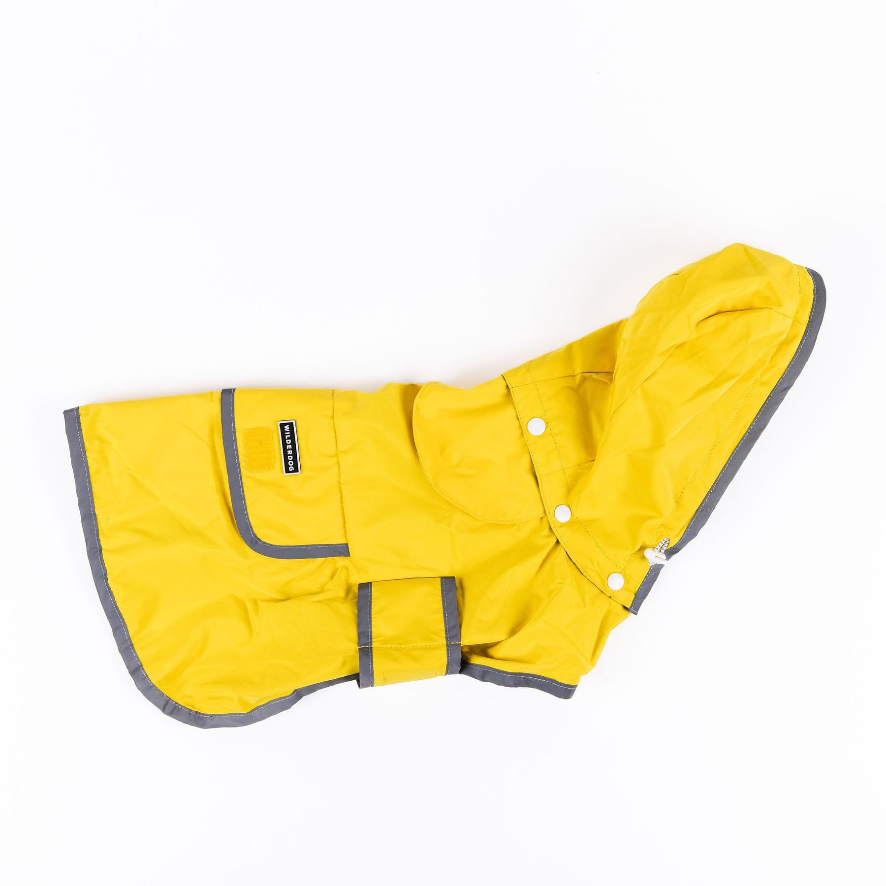 Wilderdog Dog Jacket Waterproof Raincoat With Breathable Interior, Removable Hood, Torso Strap, Secure Closures, Back Pocket And