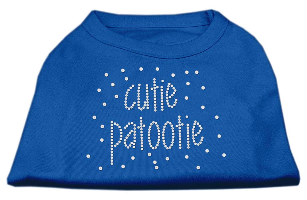 Pet Dog & Cat Shirt Rhinestone, &quot;Cutie Patootie&quot; Blue 3XL (25-35 lbs.)
