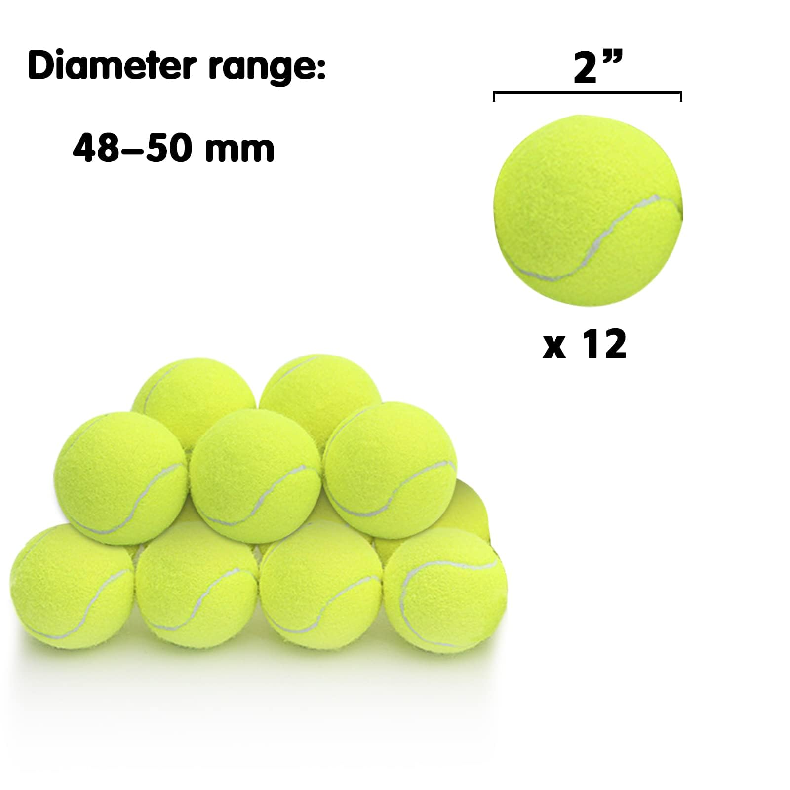 MEKAPLE 12 Pack Mini Tennis Ball for Pet Playing Fecth, 2 inch Dog Training Tennis Balls for Small Size Dogs, Interactive Dogs P