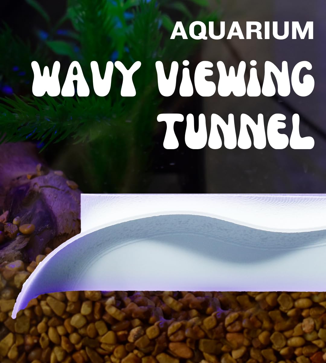 Chatelet Reefshape - Abstract Aquarium Viewing Tunnel | Wavy Design Fish And Shrimp Hideout | Under-Substrate Tunnel | Made In Usa (White)