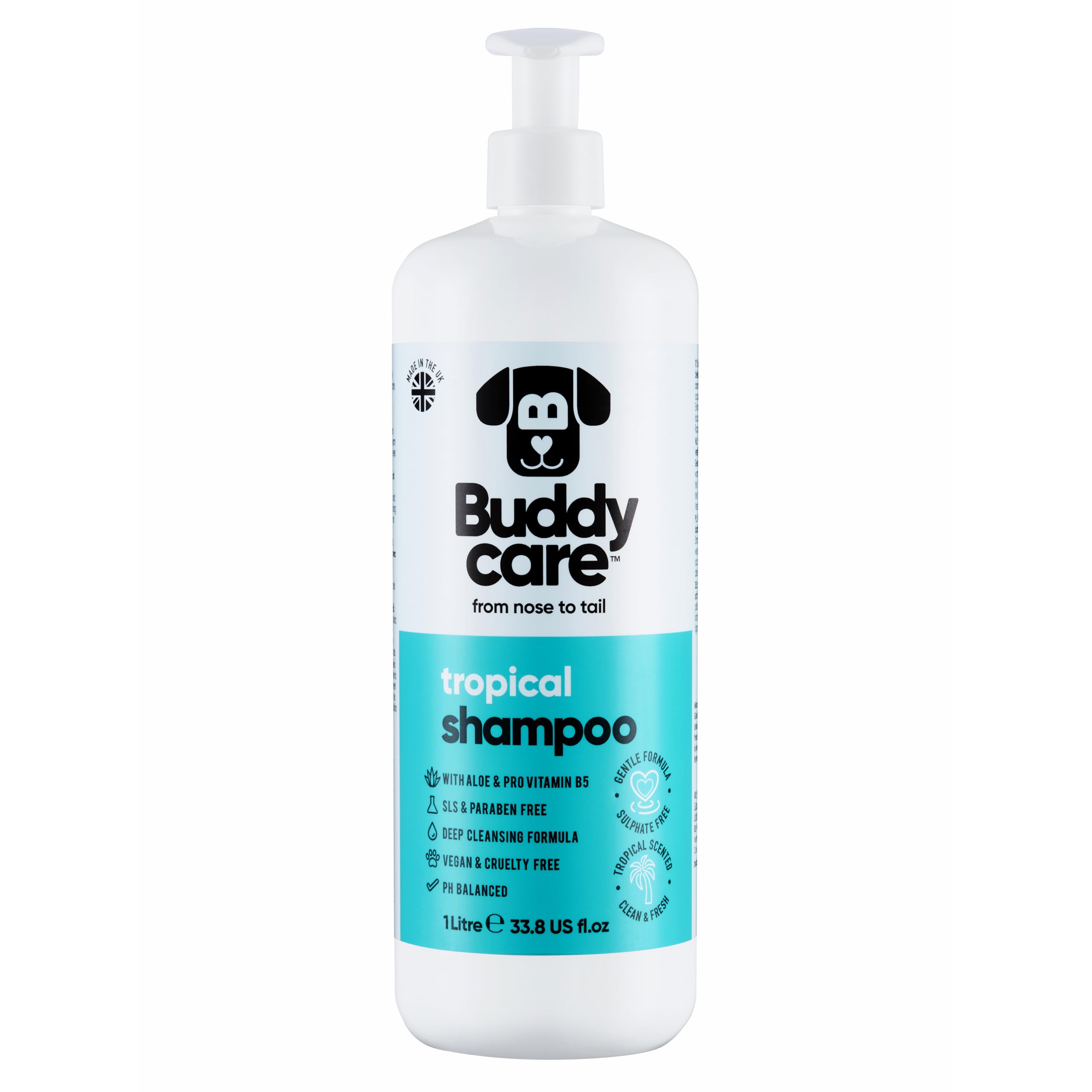 Tropical Dog Shampoo By Buddycare | Deep Cleansing Shampoo For Dogs | Tropical Scented | With Aloe Vera And Pro Vitamin B5 (33.8