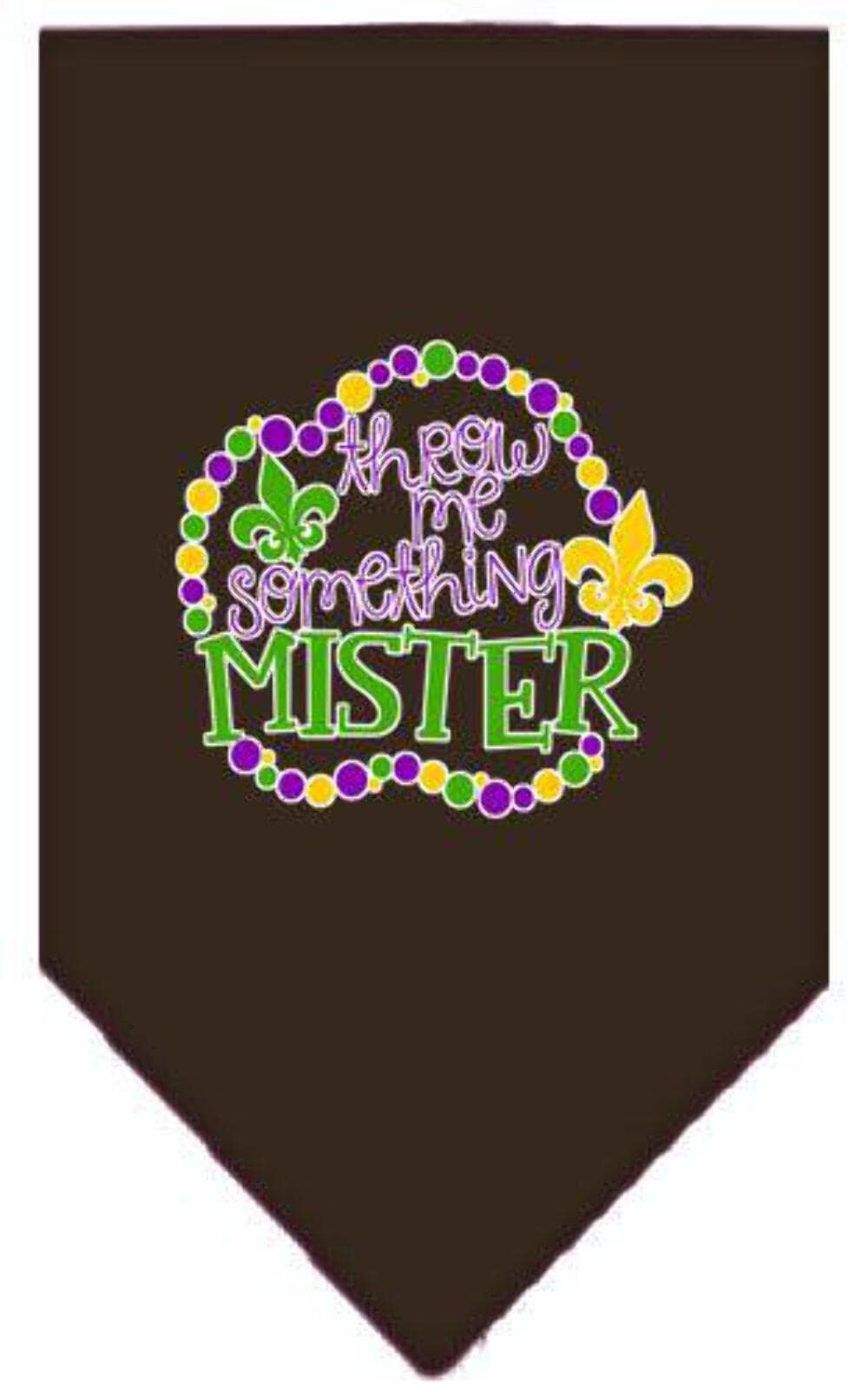Mirage Pet Product Throw me Something Screen Print Mardi Gras Bandana Yellow Small