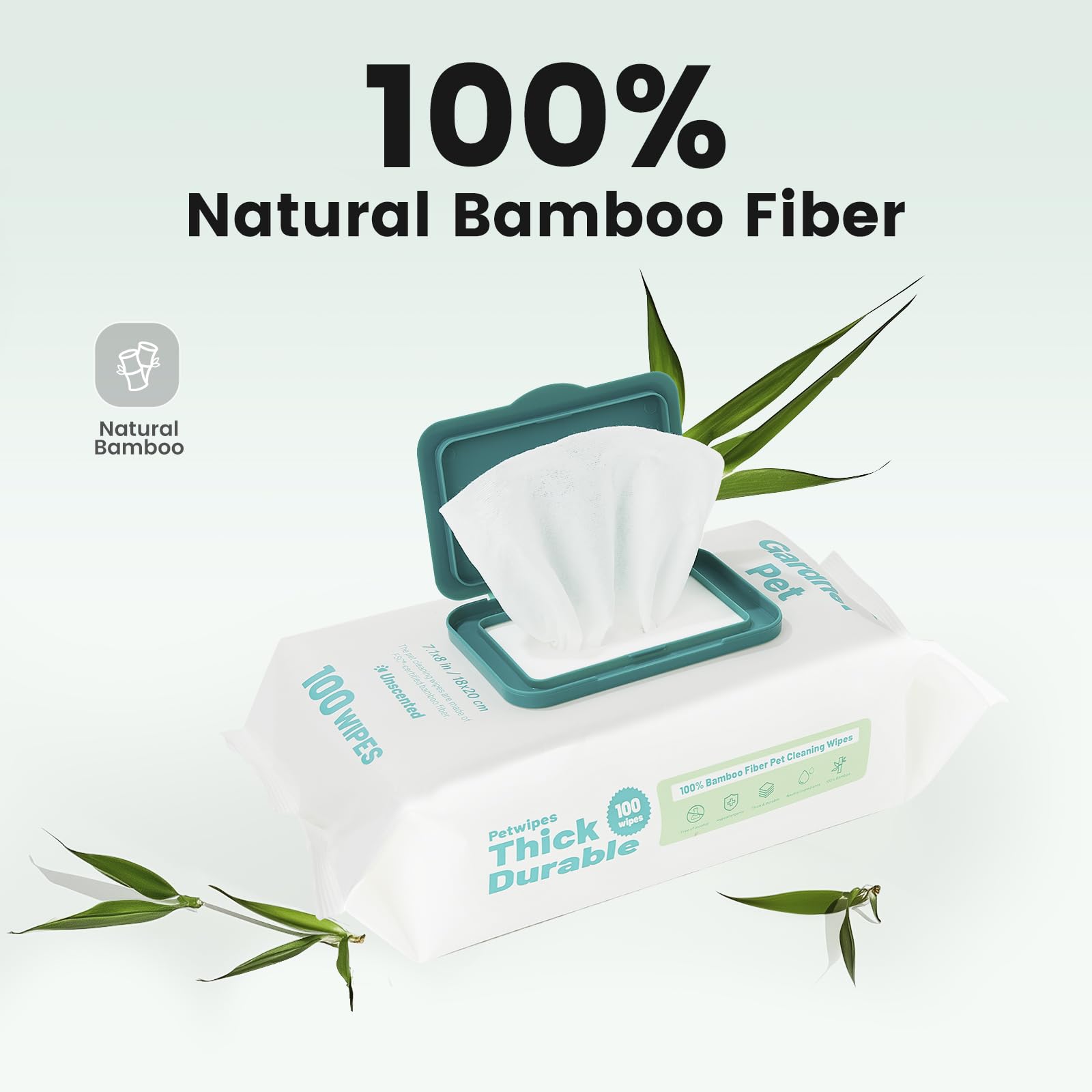 Gardner Pet Bamboo Dog Wipes For Paws And Butt, Dog Face Wipes Cleaning Deodorizing, Soothing Pets Wipes With Coconut Oil, Extra