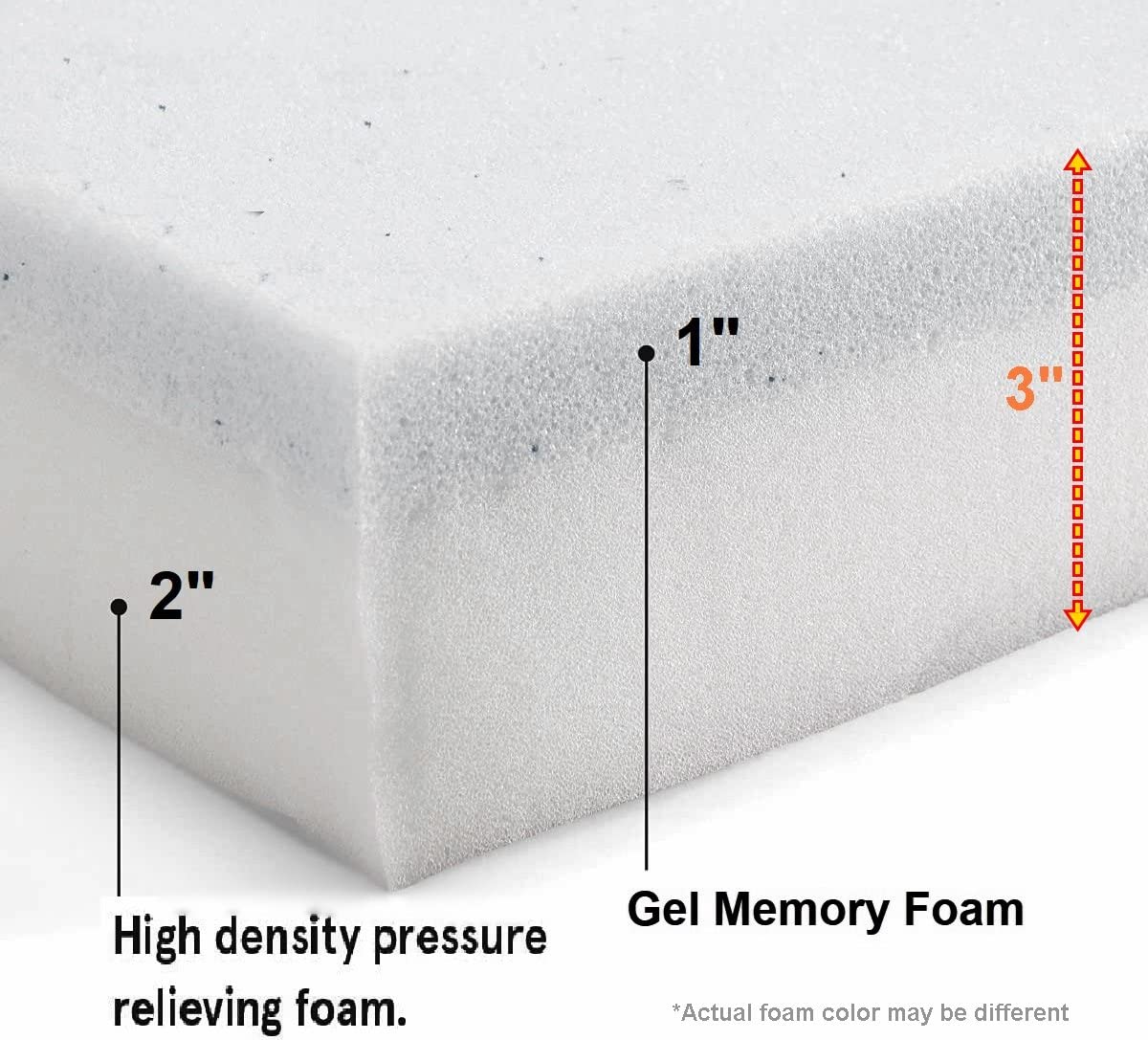 Pet Dog Bed Gel Infused High Density Memory Foam Pad (34X26X3 Inches (2Pack))