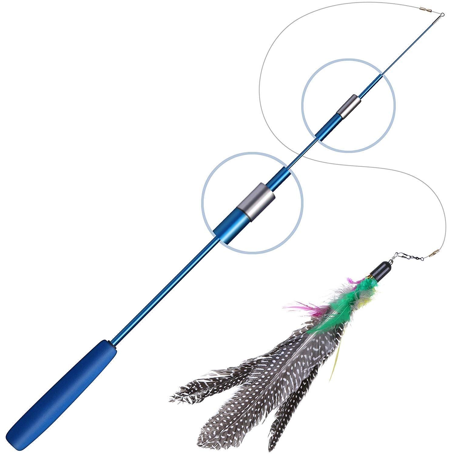 Pets Empire Cat Wand, Interactive Feather Toy, Wild Refill On Retractable Stick, Fun Catcher Teaser Suitable Exercise Your Kitte