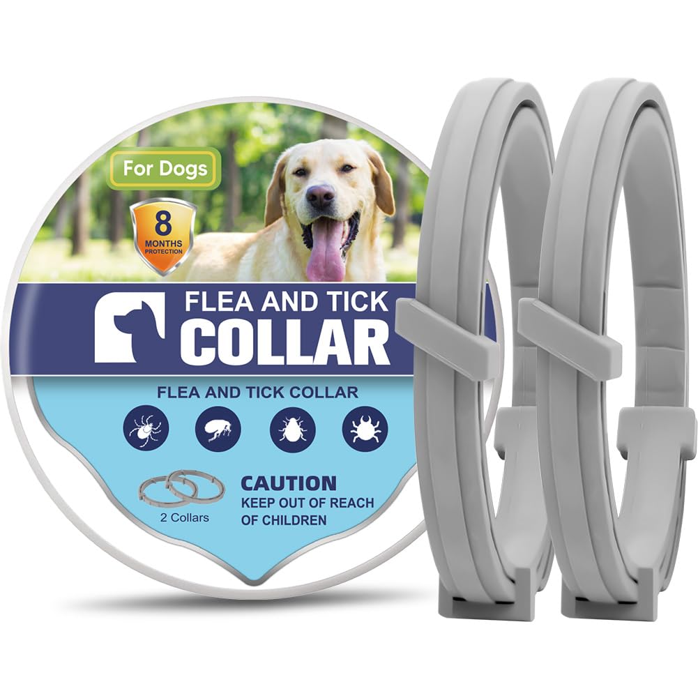 Fcesiweg Flea Collar For Dogs, Flea & Tick Collar For Dogs, Tick Collars, 8 Months Protection, One Size Fits All 2-Count