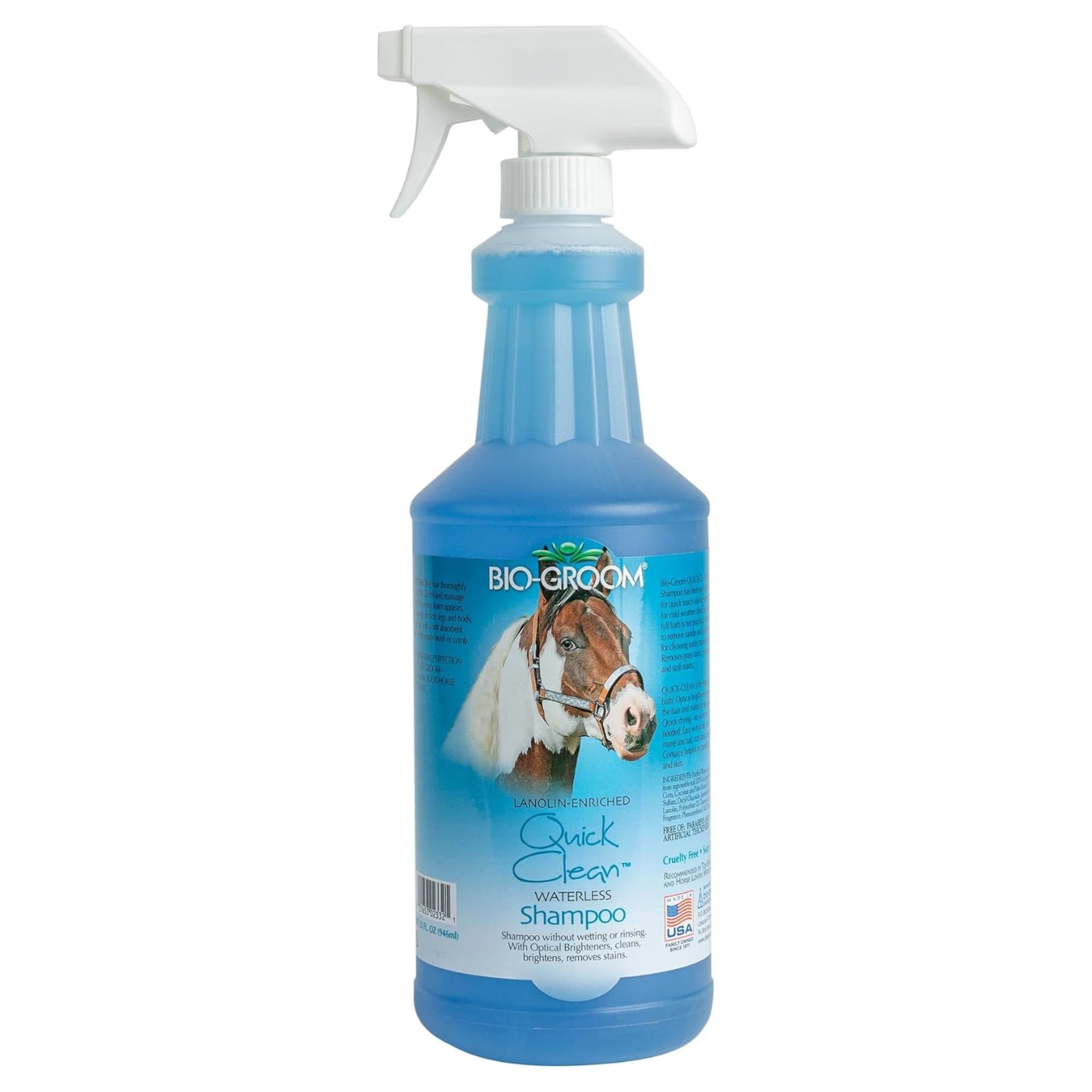 Bio-Groom Waterless Horse Shampoo - Dry, Quick Clean, Mane And Tail Shampoo For Horses, Grooming Supplies, Pet Shampoo Spray Cruelty-Free, Made In Usa - 32 Fl Oz 1-Pack