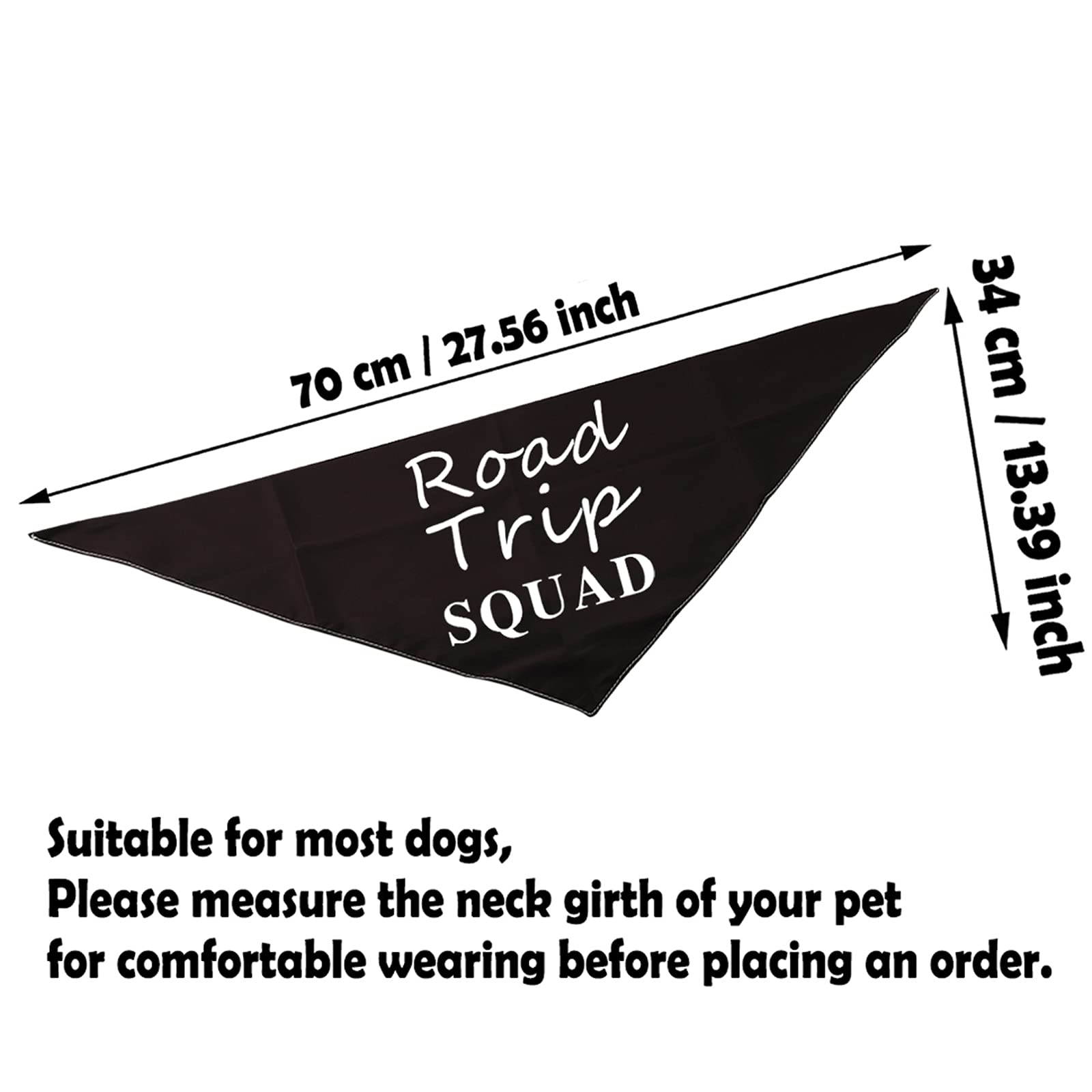 1 Piece Road Trip Squad Funny Dog Bandana Camping Dog Bandana Funny Dog Bandana (Road Trip Squad Black)