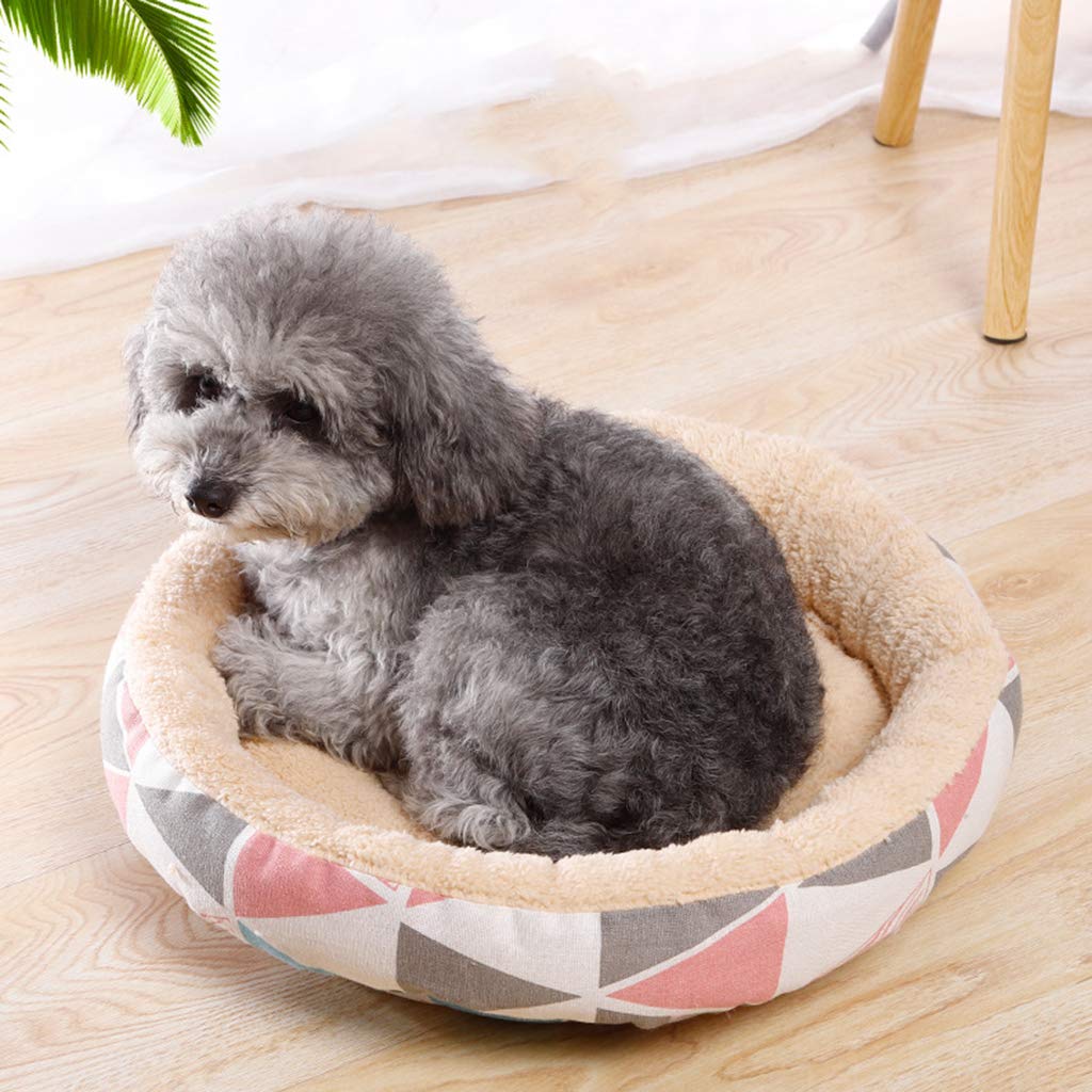 APIRILY Small Dog Sleeping Bed Pet Round Cozy Comfortable Bed Nest Yellow GridS | Pet Supplies | Dog Supplies | Beds