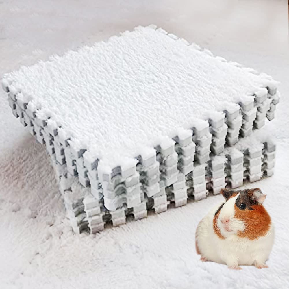 10Pcs 11    X 11    Guinea Pig Pads Washable, Reusable Guinea Pig Fleece Cage Liners, Soft Warm Rabbit Sleep Mat Blanket Bed (Wh
