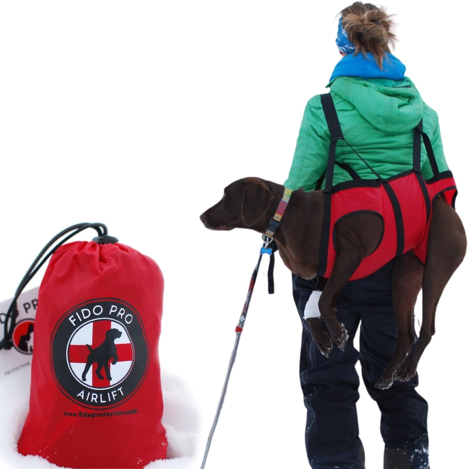 Fido Pro Airlift Emergency Dog Rescue Sling - Lightweight, Packable Dog Sling For Extra Large Dogs With 8-Point Support System F