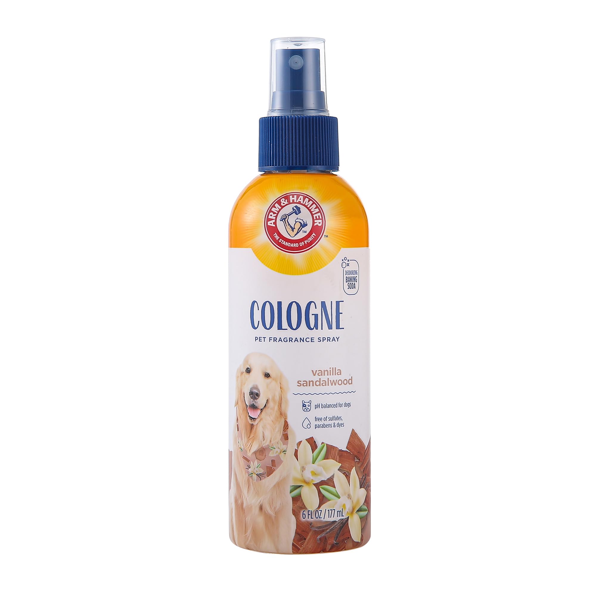 Arm & Hammer for Pets Cologne Pet Fragrance Spray for Dogs with Deodorizing Baking Soda, Vanilla Sandalwood Scented Dog Spray, 6