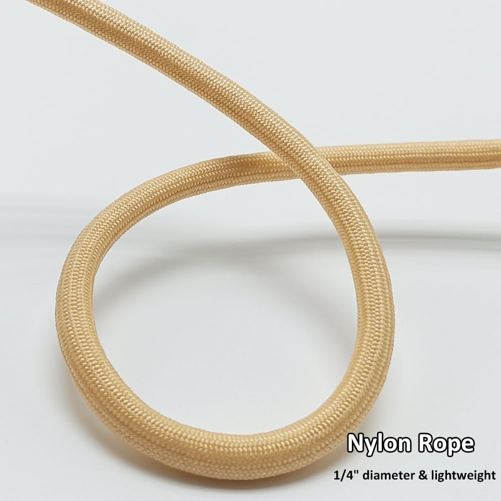 Btinesful 7Ft Slip Lead Dog Leash, Strong Nylon Rope Leash, 1/4 Inch Diam Dog Training Lead For Small Medium Large Dogs, Beige