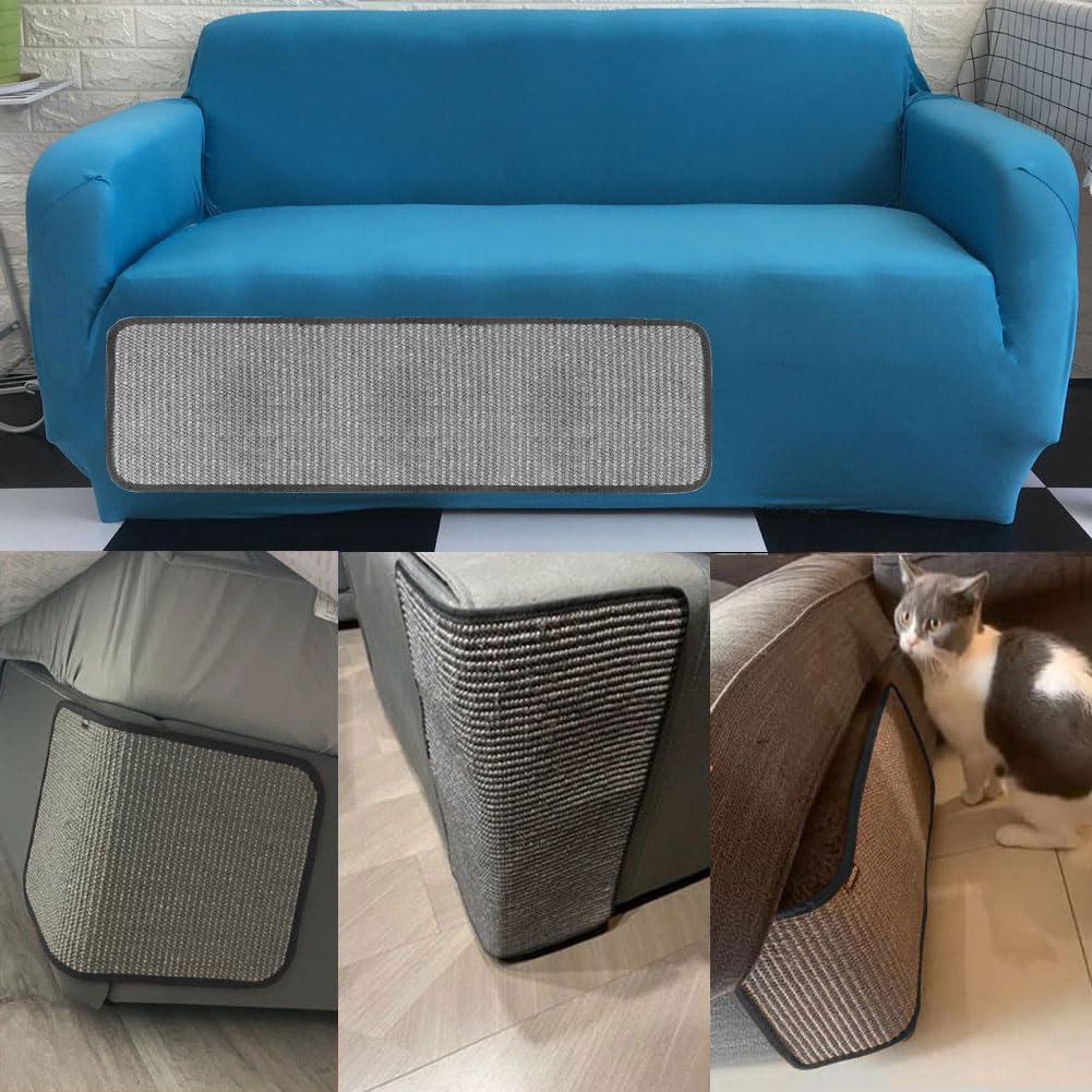 Cat Scratching Pad Natural Sisal Sofa Corner Furniture Protector Scratching Mat Cat Scratch Pads Couch Corner Protecting Furniture Anti-Slip Sisal Cat Repellent Mat For Sofa Bed Chair Desk Legs