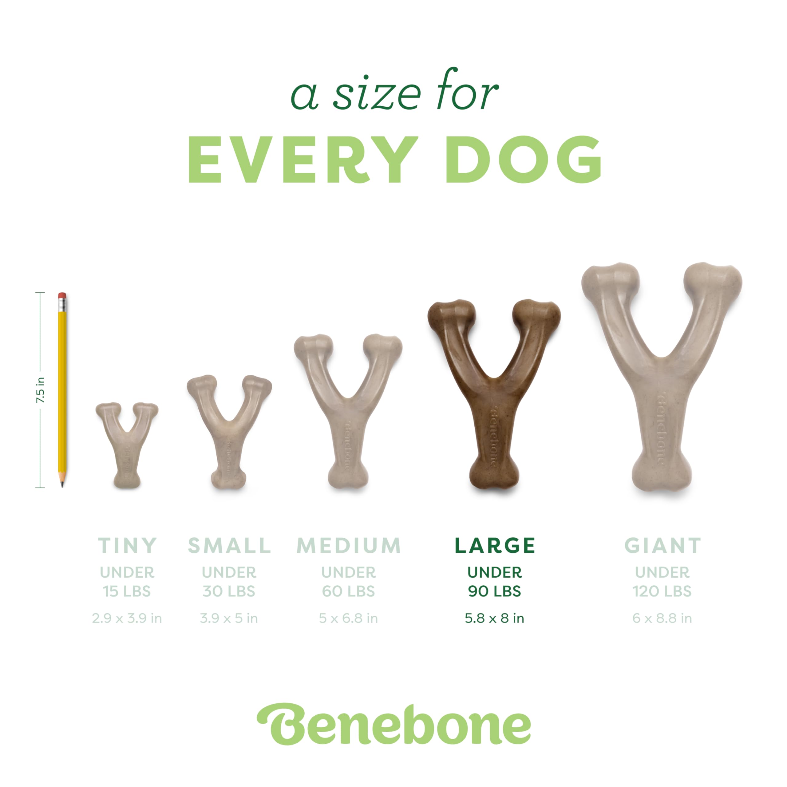 Benebone Large 3-Pack, Wishbone Durable Dog Chew Toy for Aggressive Chewers, Real Bacon, Chicken, Peanut Butter, Made in USA, Va