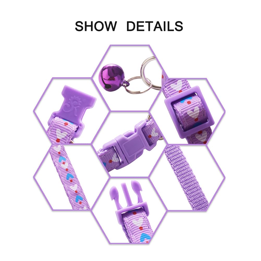 Xxs Dog Collar With Bell,Soft Nylon Identification Red Cat Collar Girl Puppy Collar With Bells Adjustable Buckle For Xxs Xs Tiny