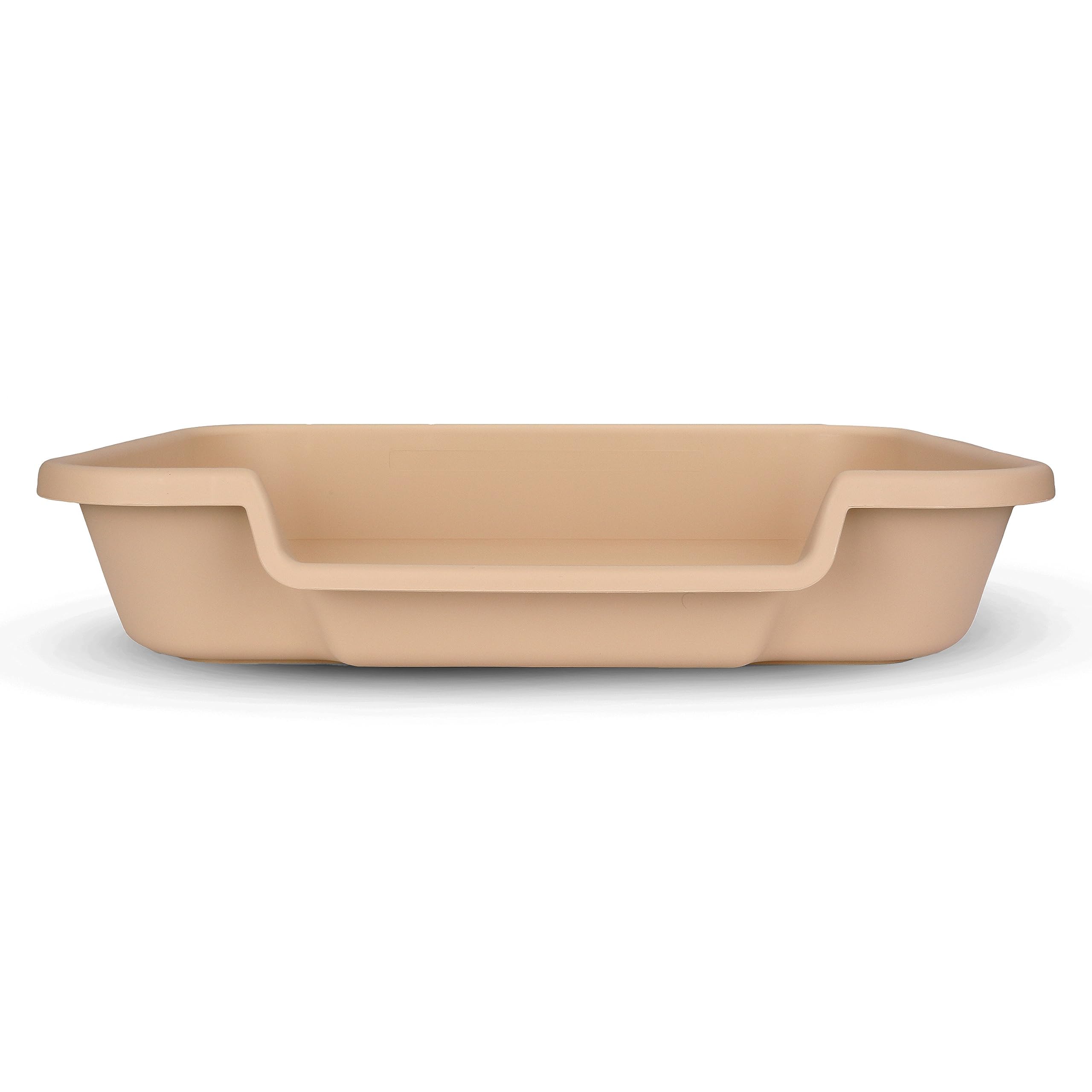 Puppygohere Dog Litter Box, Beach Sand Color, Large Size, Durable & Pet Safe Puppy Litter Box, Indoor Open Top Entry Dog Litter Pan, Comfortable For Dogs, Great For Dogs Up To 20 Lbs