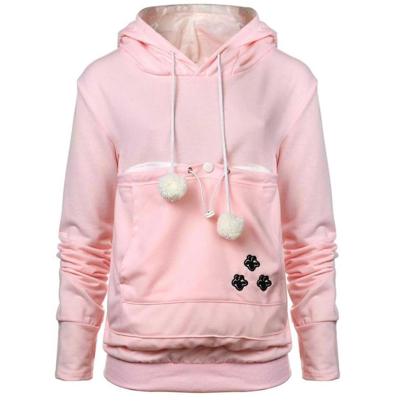 Yyw Womens Pet Hoodies Pullover Sweatshirt Oversized Cat Hoodies Pet Holder Cat Dog Pouch Carriers (Pink,X-Large)