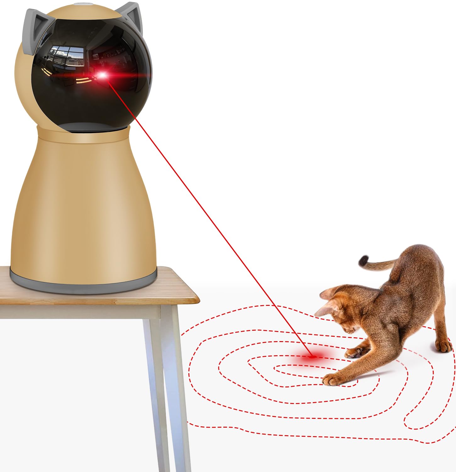 Valonii Interactive Cat Laser Toy Automatic For Indoor Cats,Real Random Trajectory Rechargeable Laser Cat Toys For Indoor Cats/K