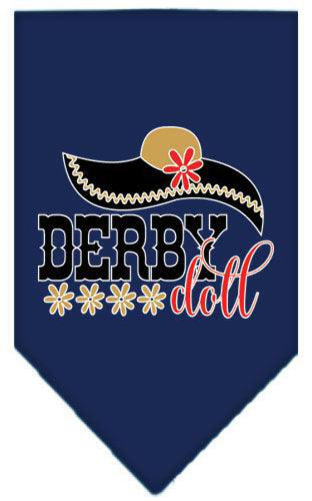Mirage Pet Product Derby Doll Screen Print Bandana Navy Blue Large