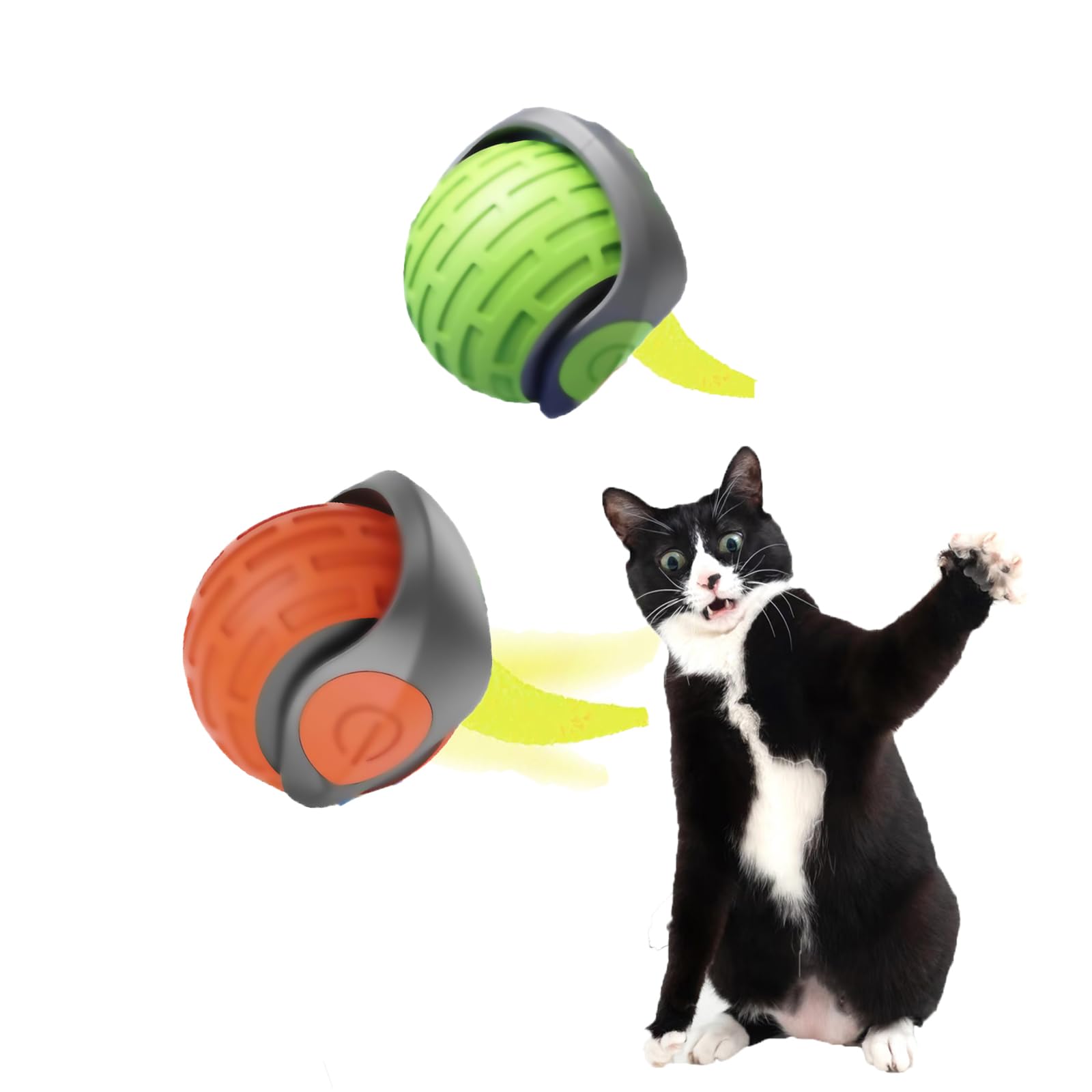 Frsba 2Pcs Cat Toy 3.0 Tail 2025 New Upgraded Pet Smart Chase Ball Interactive Cats Toy For Indoor Cats Smart Cat Ball Toy With 