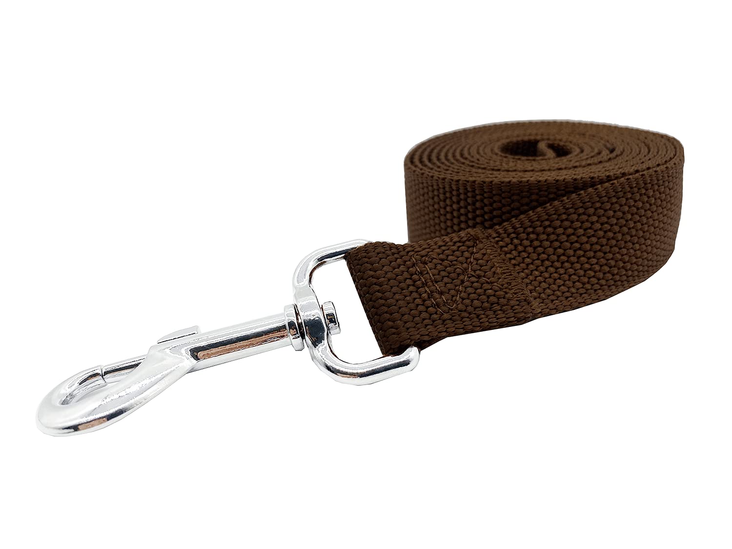 Strong Durable Nylon Dog Training Leash, Traction Rope, 4Ft /5 Foot /6 Feet Long, 5/8 Inch 3/4 Inch 1 Inch Wide, For Small And Medium Dogs (1'' X 7 Ft, Brown)