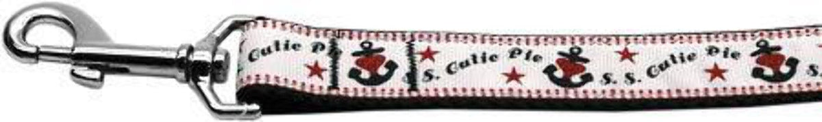 Pet Dog & Cat Nylon Collar or Leash, &quot;S.S. Cutie Pie&quot; 3/8&quot; w x 4 ft. leash