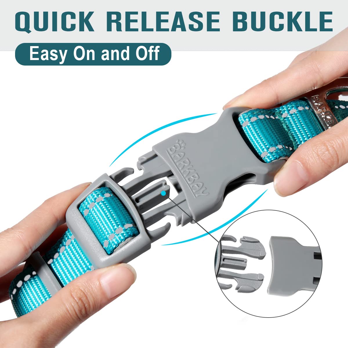 Dog Collar For Medium Small Large Dogs Reflective With Leash,Collar And Leash For Dogs,Soft Neoprene Padded 2 Pack(Blue,Xs)