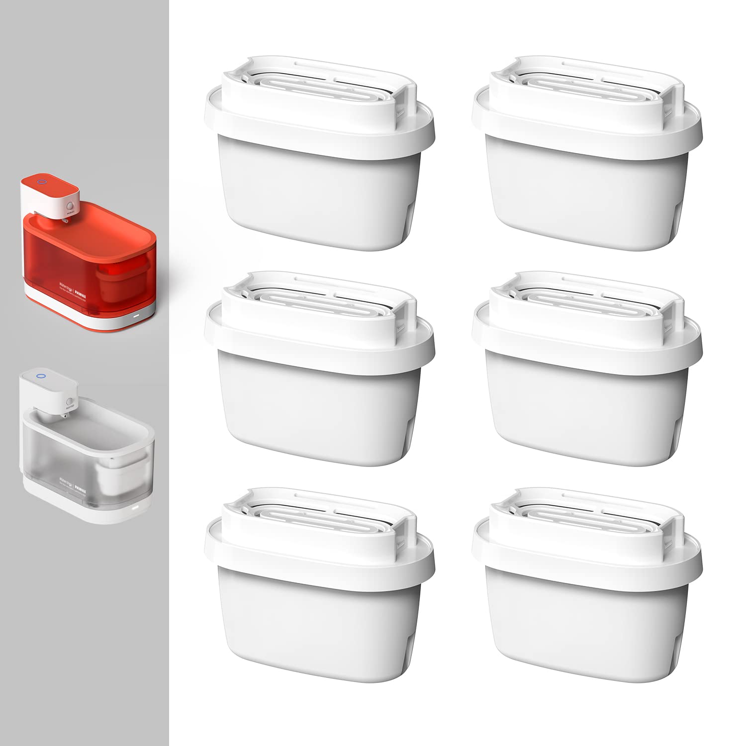 Pawaii Wireless Cat Water Fountain Replacement Filters, 6 Pack Nsf Replacement Filters For 68Oz/2L Automatic Pet Fountain Cat Wa