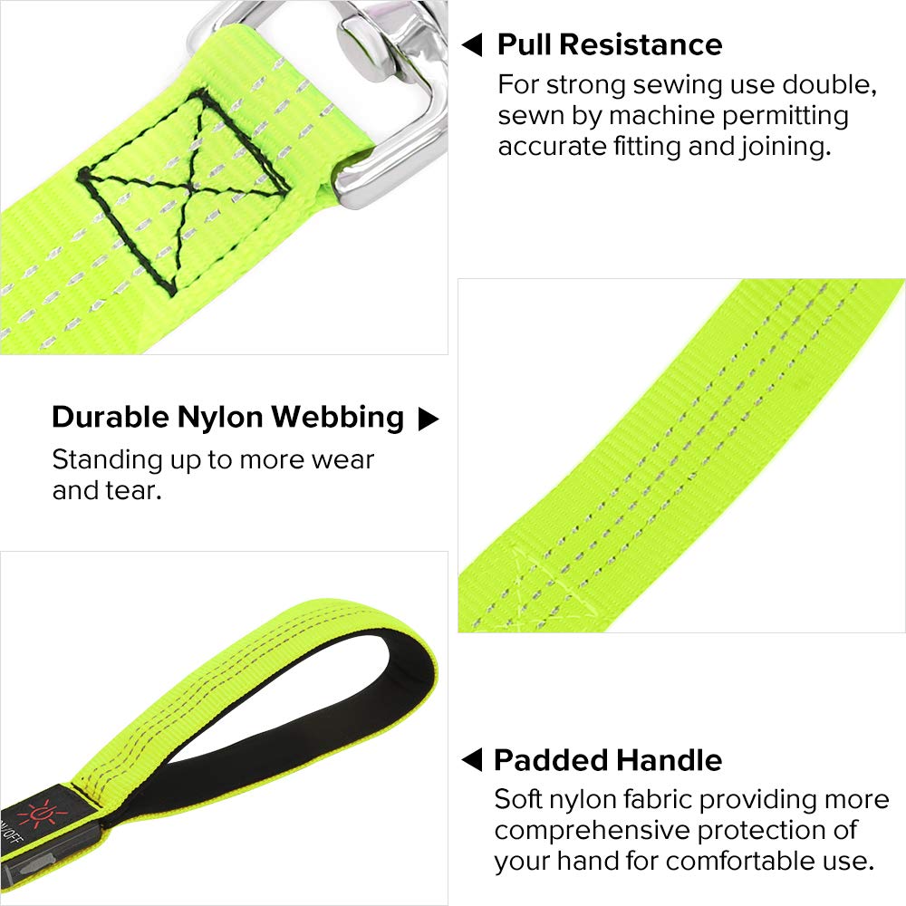 Bseen Light Up Dog Leash, Refelctive Led Dog Leash Rechargeable Glowing Pet Lead Safety Dog Lights For Night Walking (4 Ft, Reflective Green)
