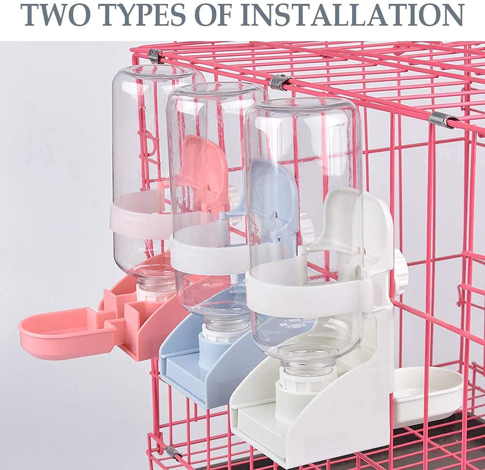 Kathson Rabbit Water Bottle, 17Oz Hanging Water Fountain Automatic Dispenser No Leak Waterfeeder For Bunny Chinchilla Guinea Pig Hedgehog Ferret