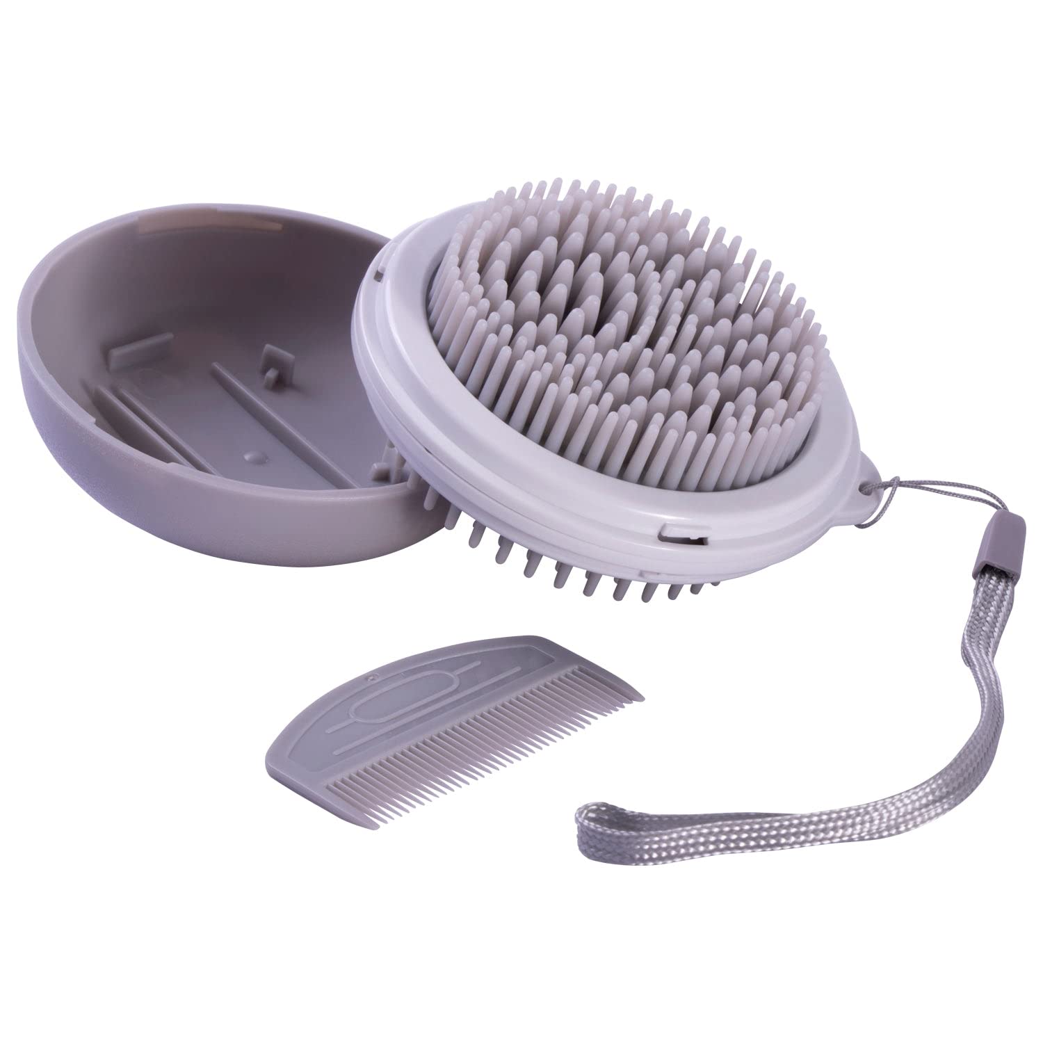 Pet Life A Bravel 3-In-1 Travel Pocketed Dual Grooming Brush And Pet Comb