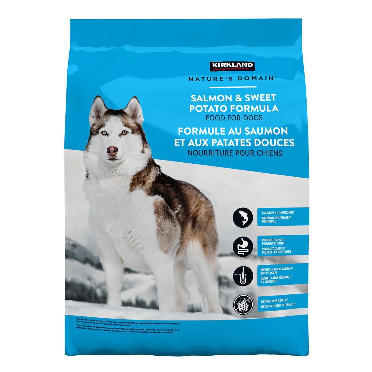 Kirkland Signature Natures Domain Grain-Free All Life Stages Salmon Meal & Sweet Potato Formula for Dogs, 35 LB