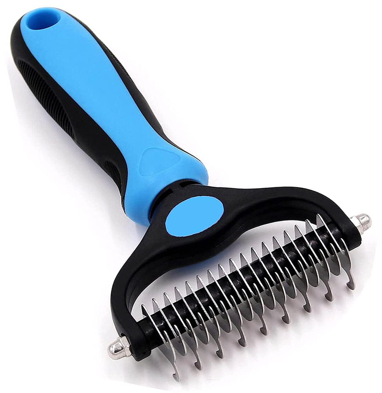 Zoxito Pet Grooming Tool,With Inwardly Curved Sharp Blades,Double Side Undercoat Rake Comb For Dog And Cat,Easily Remove Floatin