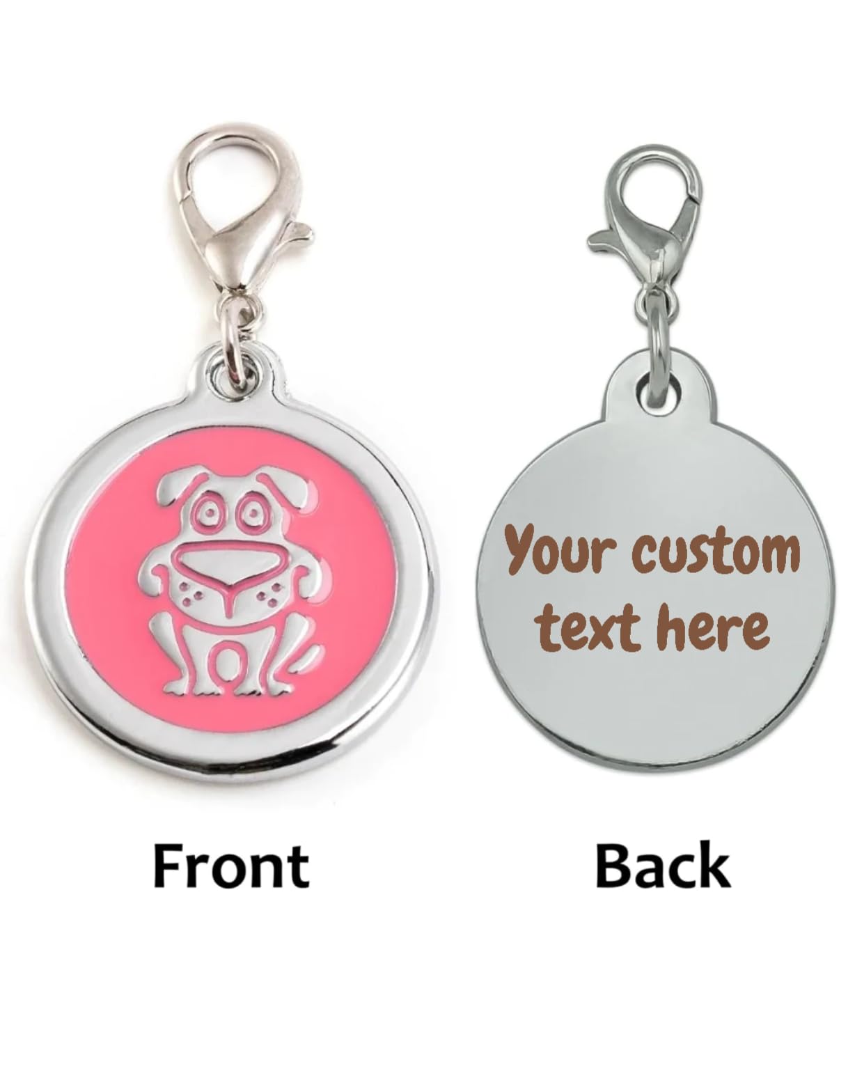 Personalized Funky Dog Design Pet Id Tags With Quick Tag Clip - Happy Pet Id Tags, Puppy Name Tag, Dogs Id Tag, Laser Engraved P