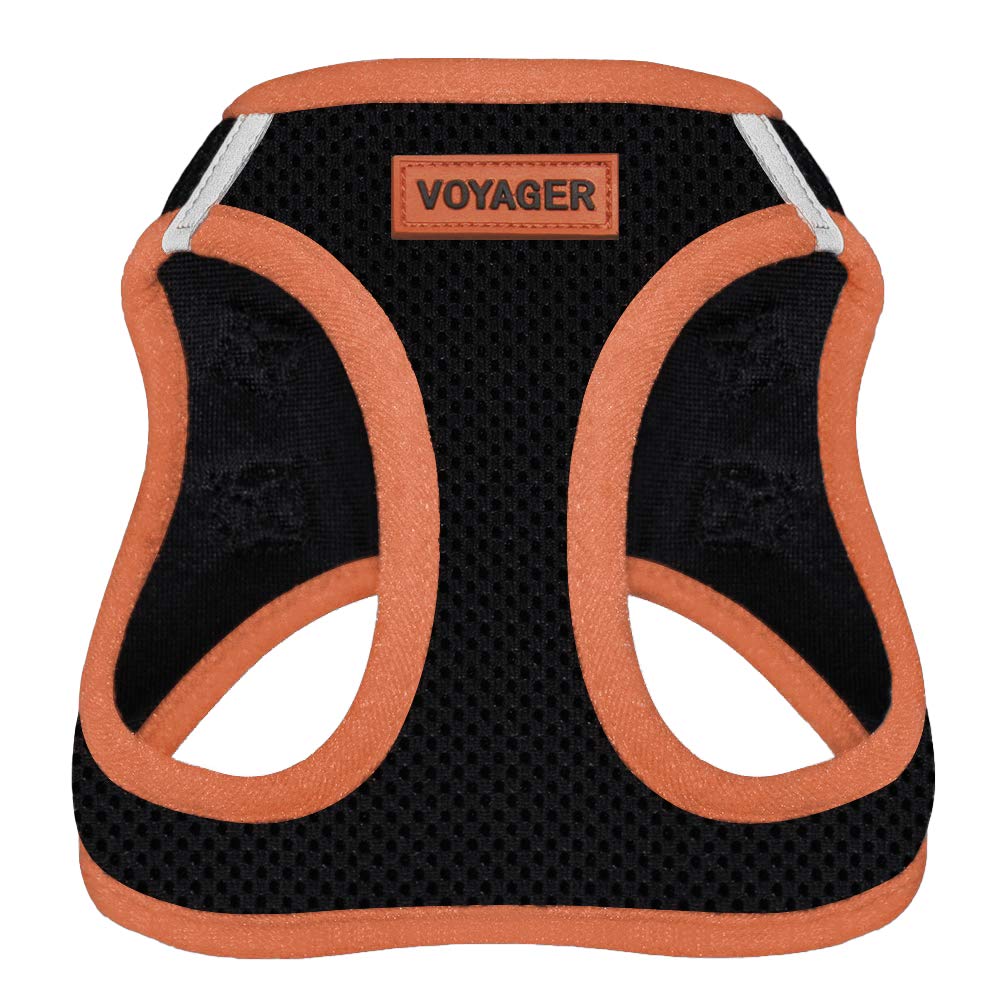 Voyager Step-In Air Dog Harness - All Weather Mesh Step In Vest Harness For Small And Medium Dogs By Best Pet Supplies - Orange Trim, L