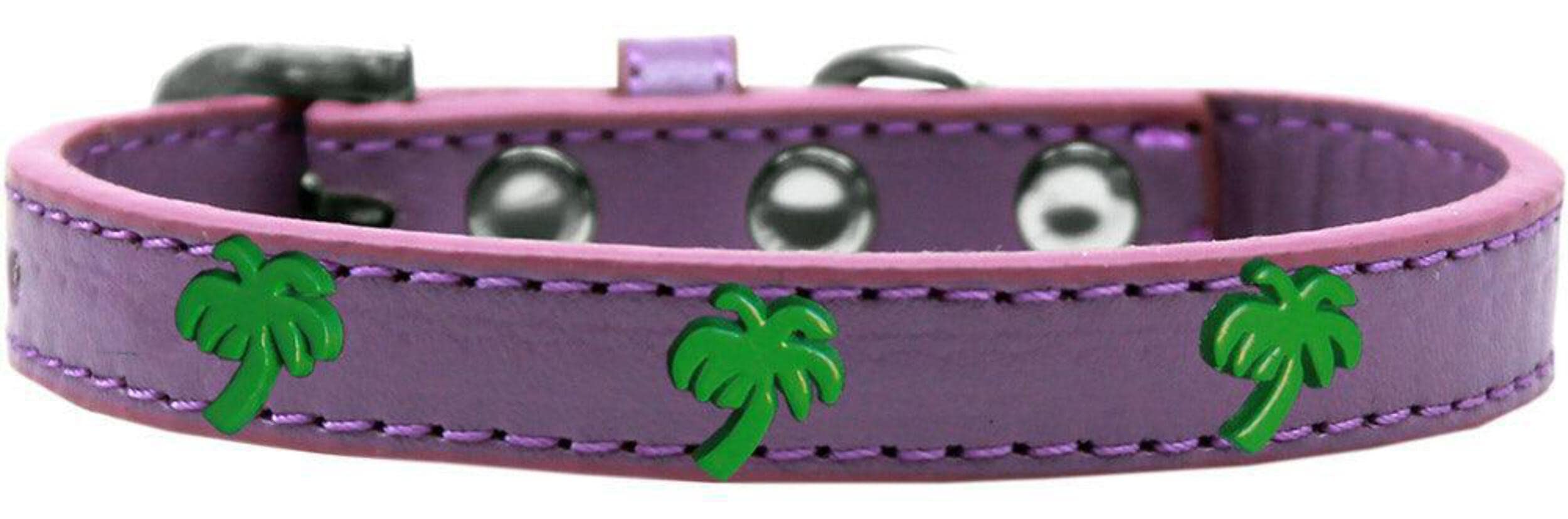 Mirage Pet Products 631-24 BK14 Green Palm Tree Widget Dog Collar, Size 14, Black