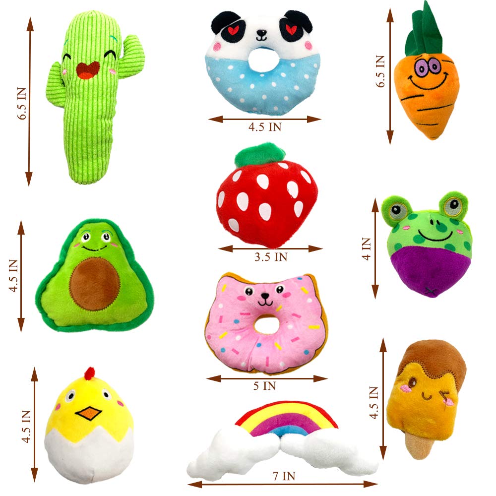 Jalousie 18 Pack Dog Squeaky Toys Cute Stuffed Pet Plush Puppy Chew For Small Medium Pets - Bulk