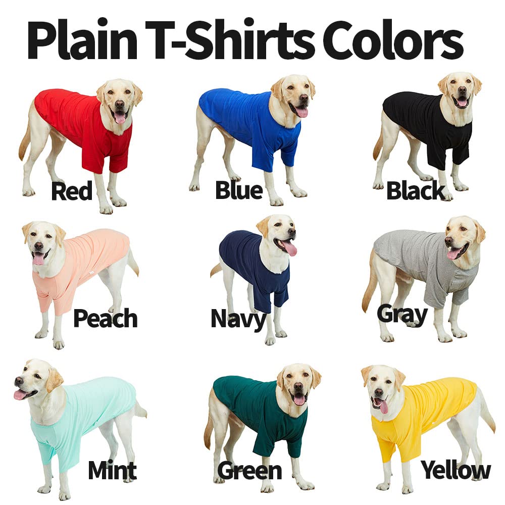 Lucky Petter Dog Shirt For Small Dogs Plain T-Shirts Soft Breathable Dog Cotton Shirt Pet Clothes (Large, Navy)