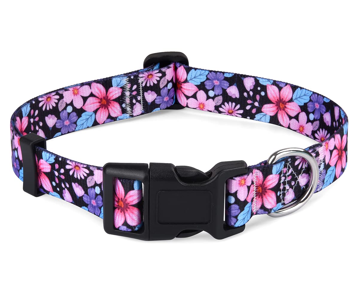 Hqyddmi Dog Collar For Small Dogs, Soft Comfy Pet Collar For Small Medium Large Dogs, Floral Pattern For Boy Girl Puppy Dogs(Flo