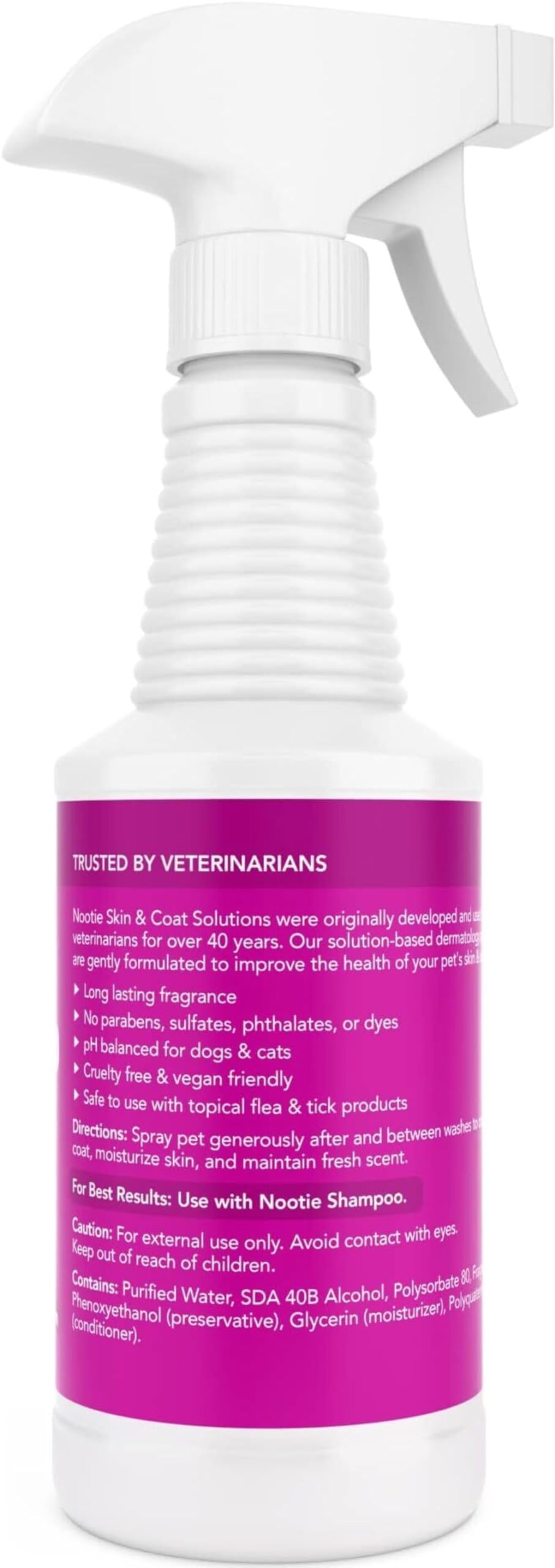 Nootie Daily Spritz Pet Conditioning Spray - Dog Conditioner For Sensitive Skin - No Parabens, Sulfates, Harsh Chemicals Or Dyes - Revitalizes Dry Skin & Coat, Japanese Cherry Blossom, 16 Oz(473 Ml)