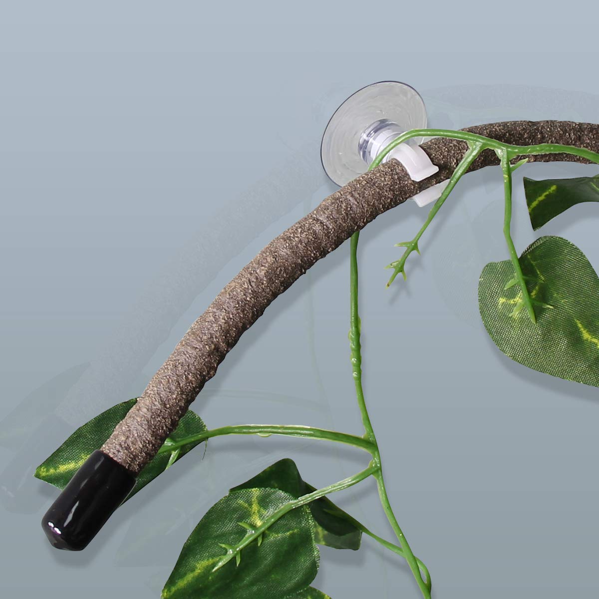 Coolrunner 8Ft Reptile Vines And Flexible Reptile Leaves With Suction Cups Jungle Climber Long Vines Habitat Decor For Climbing,