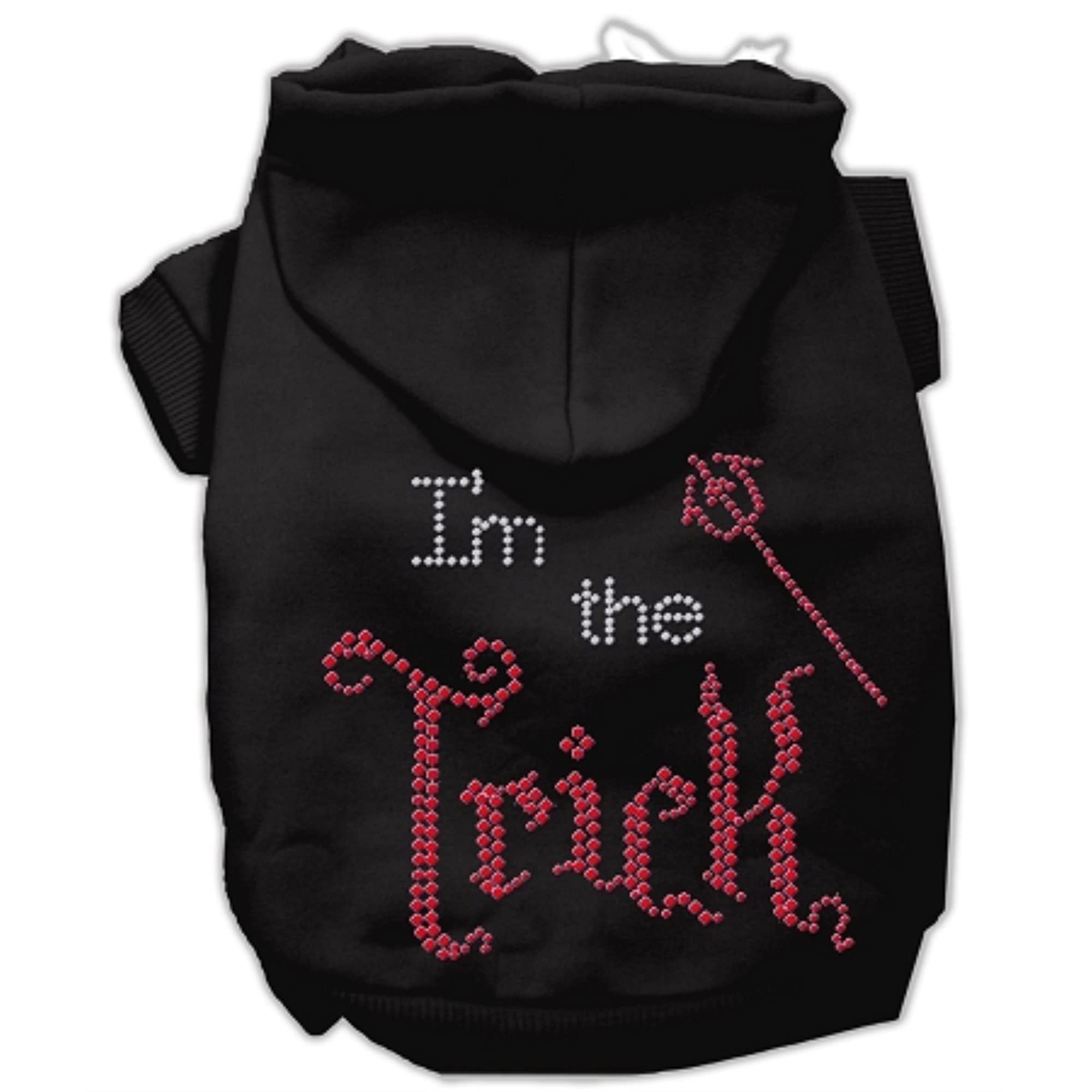 Mirage Pet Products 20' I'M The Trick Rhinestone Hoodies, 3X-Large, Black