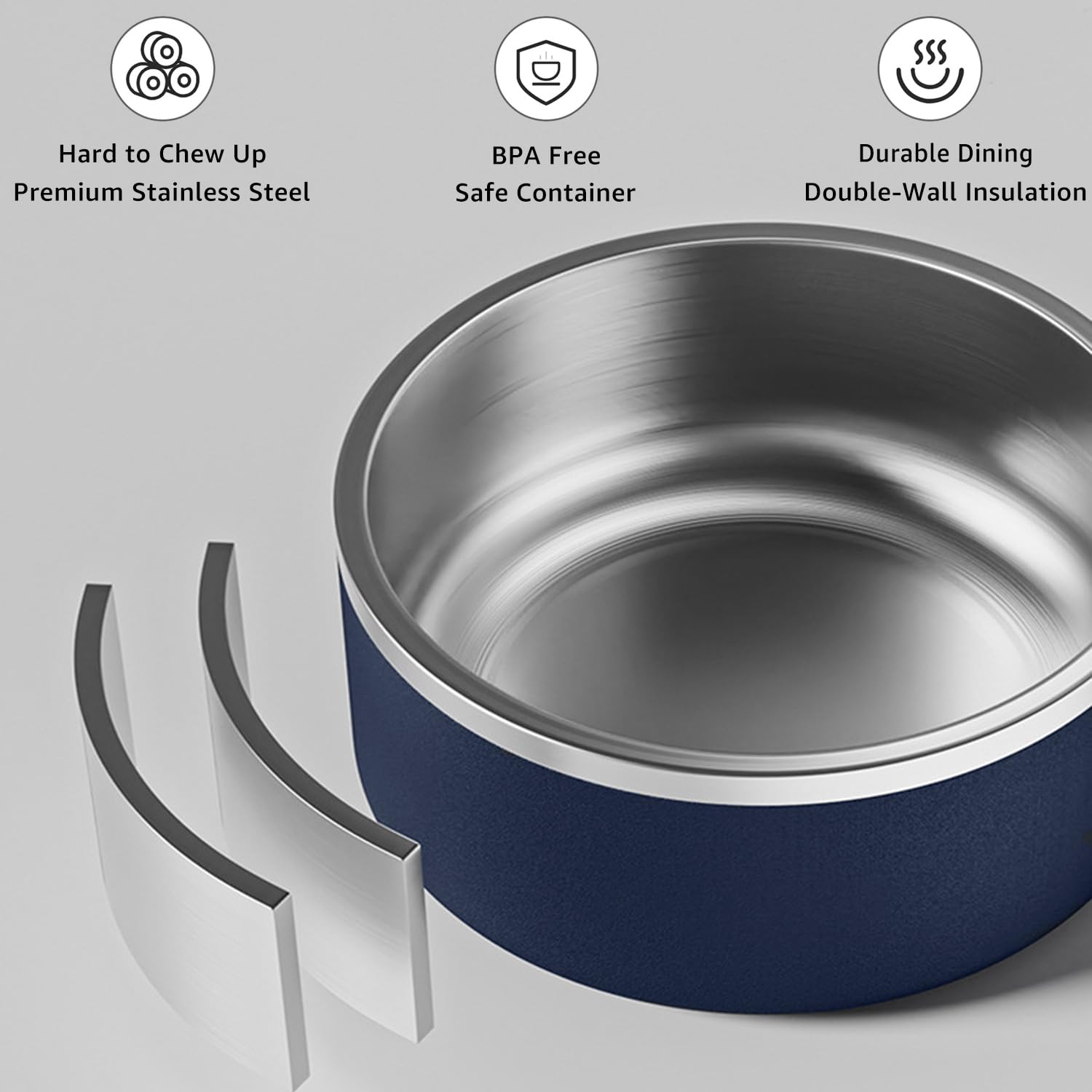 YINGFAN Stainless Steel Dog Bowls, 32 oz Metal Dog Bowls with Non-Slip Rubber Base, Durable Food and Water Bowl for Small, Mediu