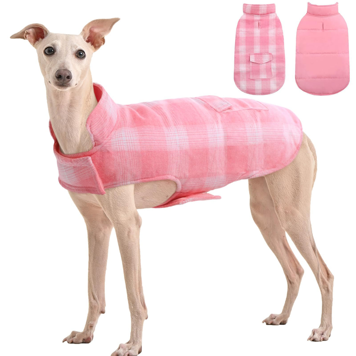 Kuoser Reversible Dog Jacket, Warm Winter Coat, British Style Puppy Coat, Windproof Dog Clothes Vest For Small, Medium & Large D