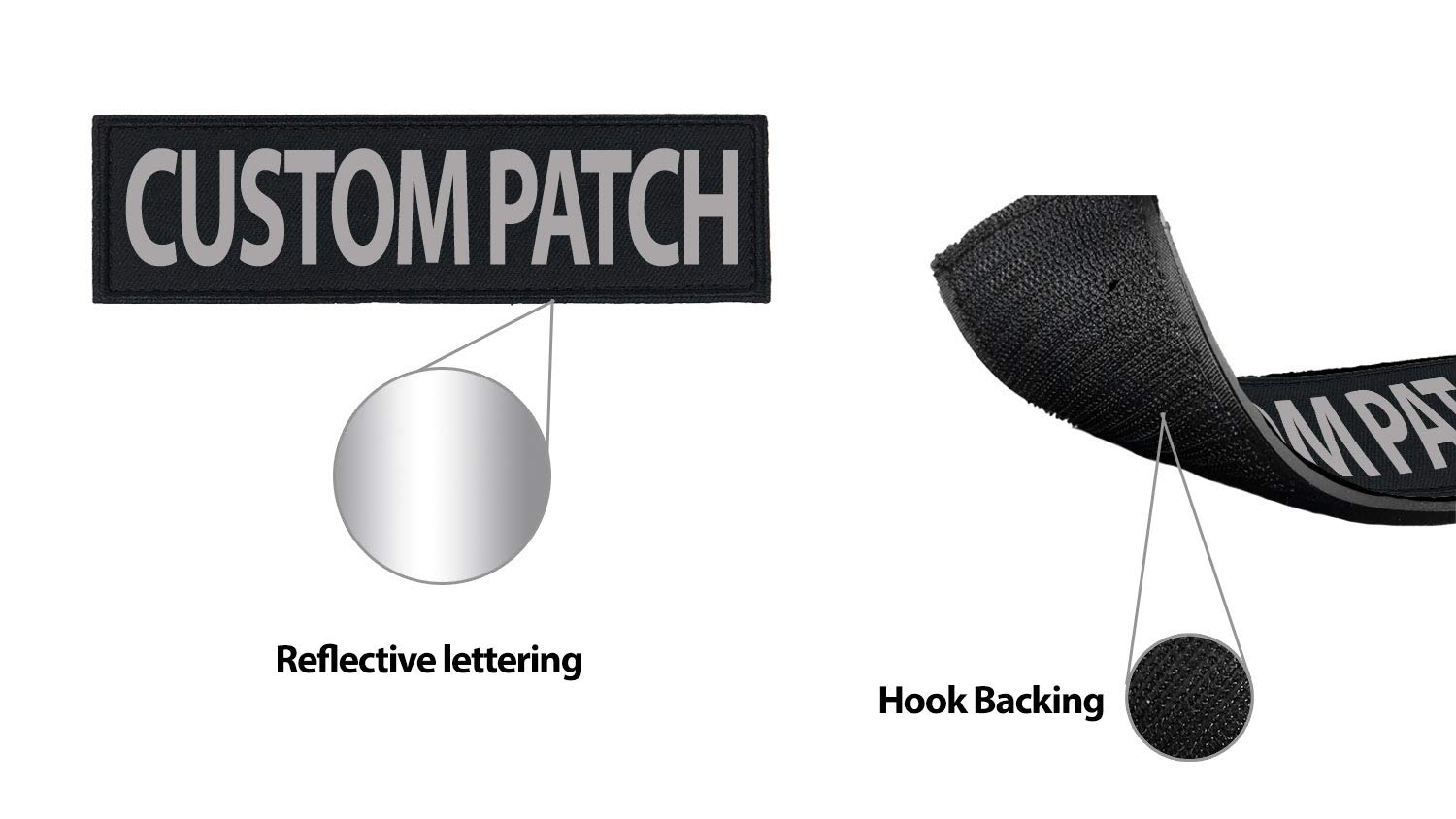 Dogline Custom Reflective Patch For Vest Harness Or Collar Customizable Text Personalized Patches With Hook Backing Name Service Dog In Training Emotional Support 1 Patch - 1.5' X 4'