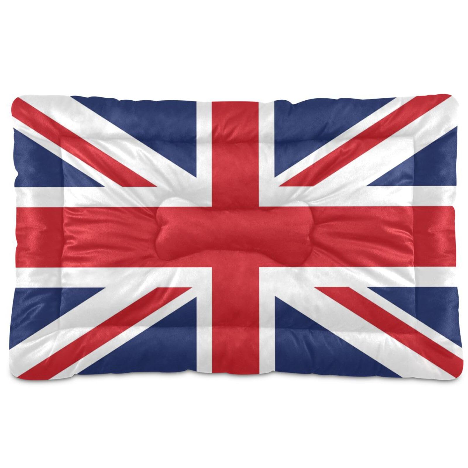 Coikll British Flag Pet Bed Pad Soft Dog Bed Mat With Anti-Slip Bottom, Machine Washable Crate Pad Mattress For Dog Sleeping
