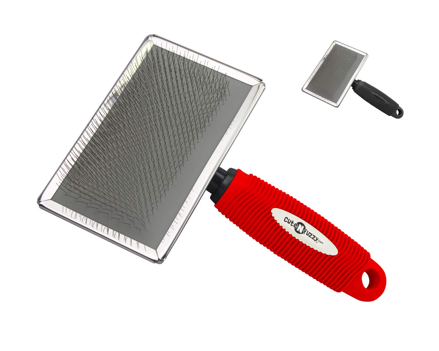 Cutenfuzzy Premium Pet Slicker Brush, Red, Large