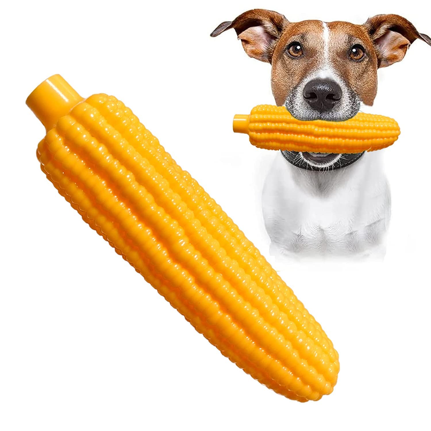 Dog Trust Squeaky Toys for Puppy,CornShaped Toys for Teething, Dog Chew Toys with Squeak Puppies Toys for Small Dogs